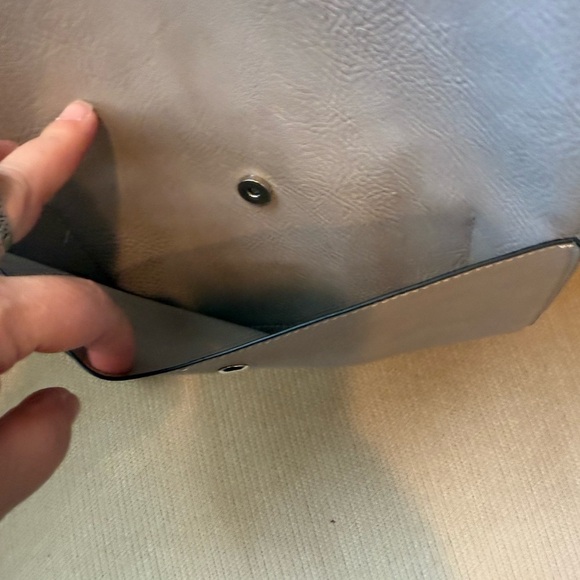 NWT K. Carroll Vegan Shoulder Bag in Grey with Silver Hardware - Picture 3 of 10